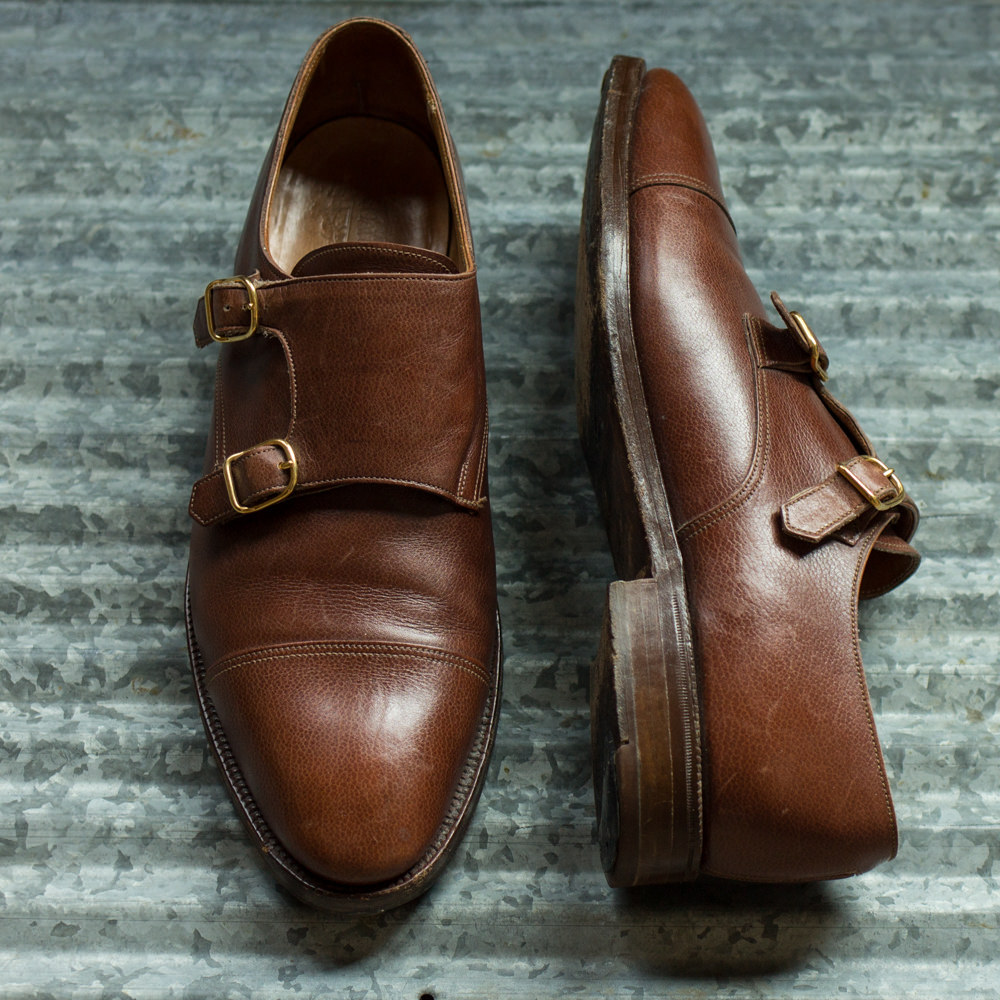 Double monk straps with a leather sole