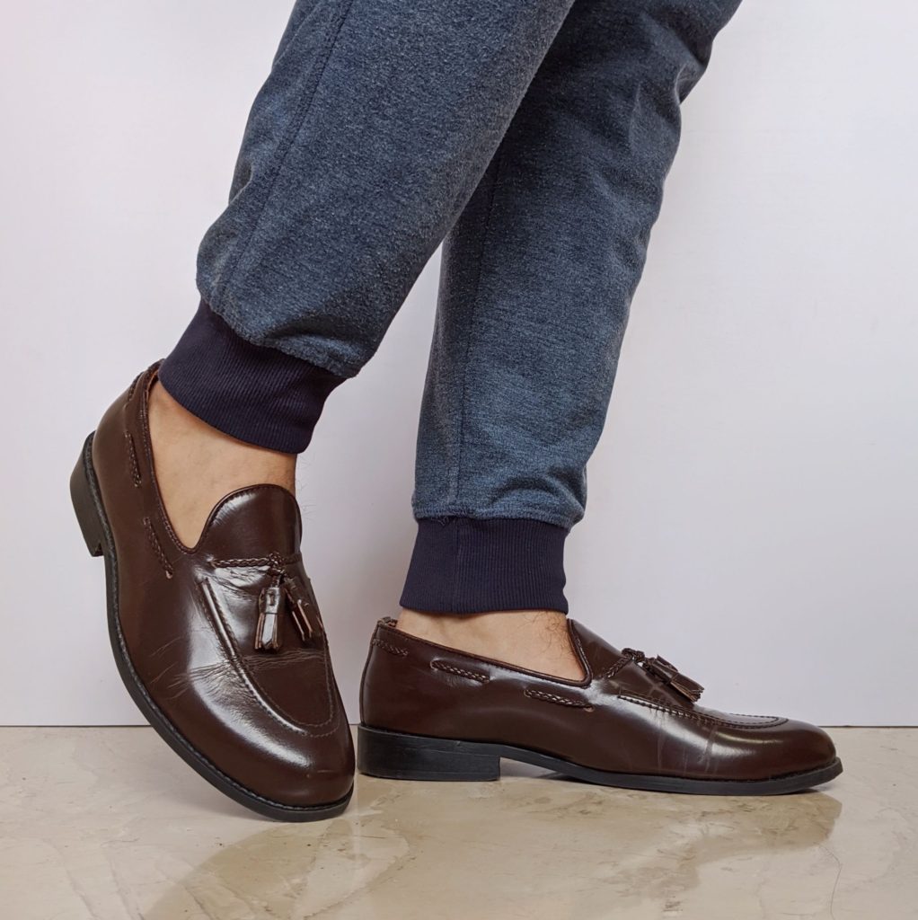 loafers with joggers