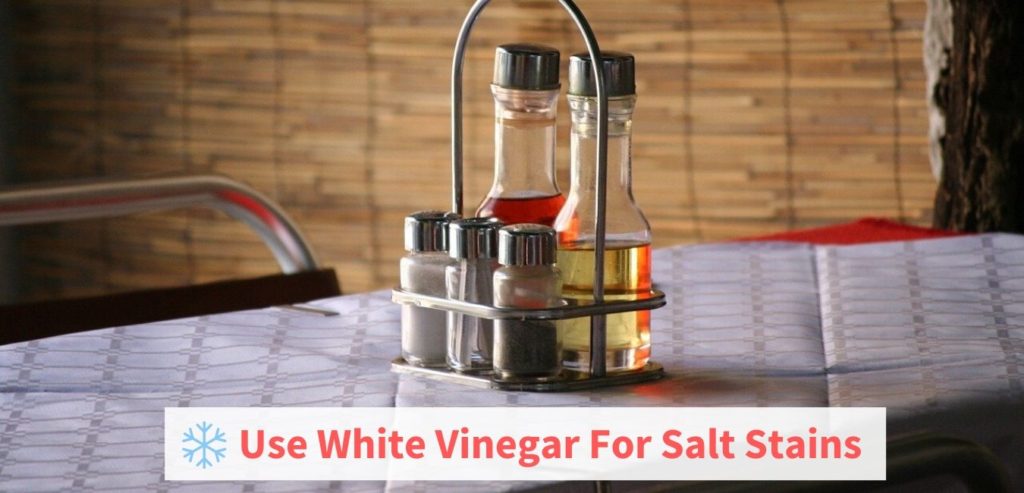 använd vit vinäger för saltfläckar