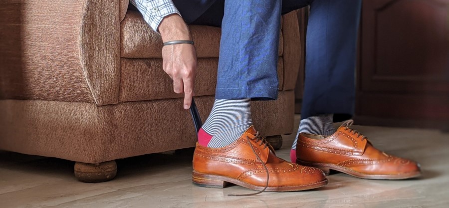 socks make it easy to slip into shoes